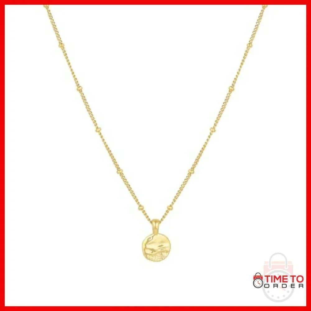 18k Gold Plated Necklace 16 Inch Chain Dainty Layering Pendant